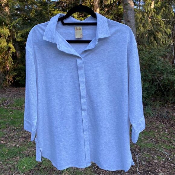 Buki Button Up Back Wrap 3/4 Sleeve Blouse XL NWT - Picture 2 of 16